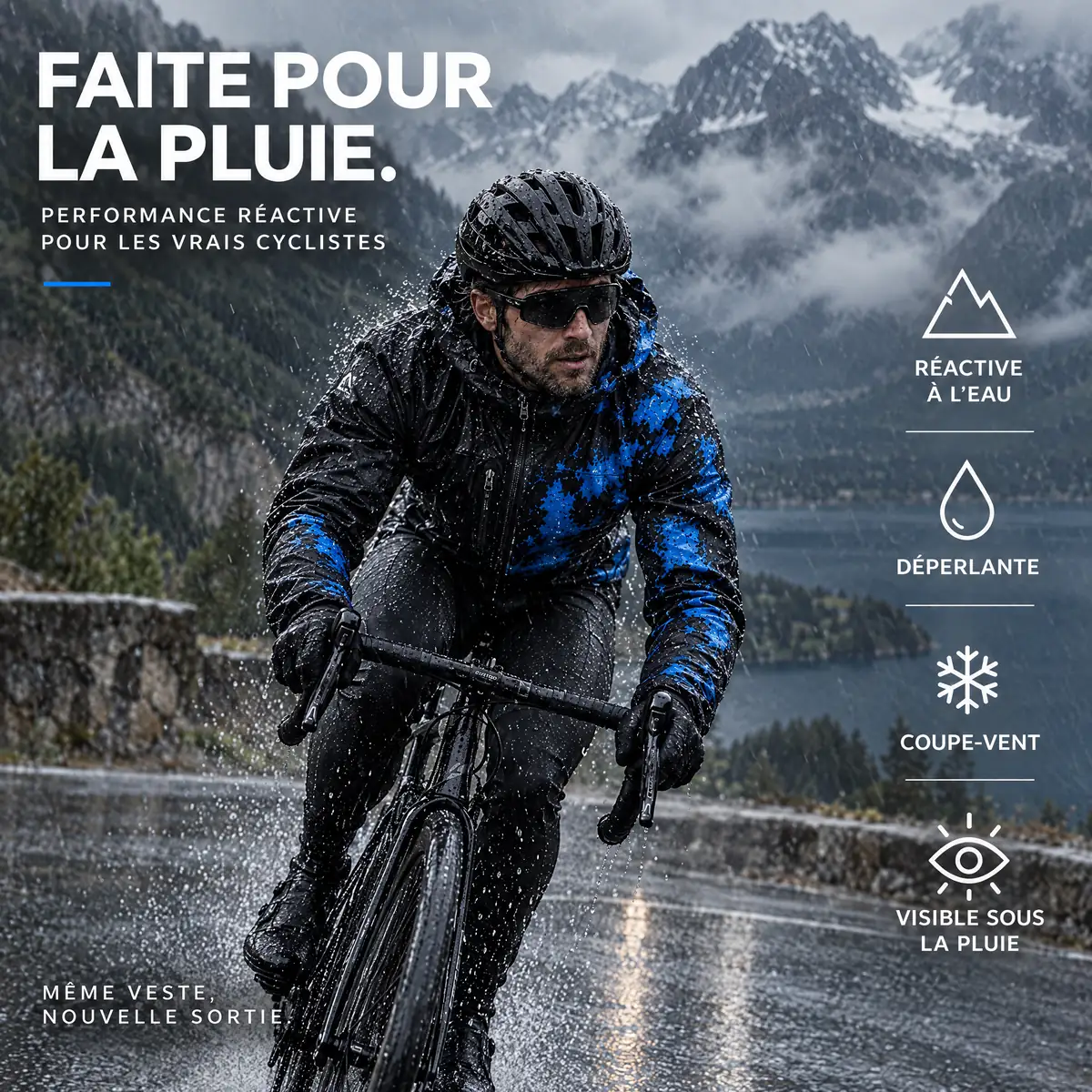 Veste vélo réactive à la pluie RIDESHIFT
